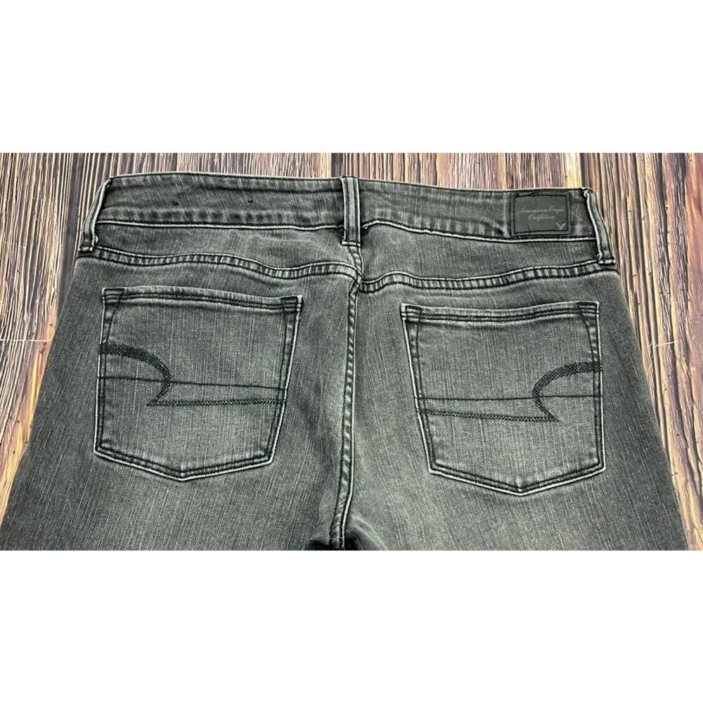 🌺 American Eagle Skinny Kick Gray Stretch Jeans Womens Size 8 Regular